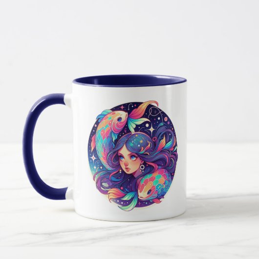Nur ein Pisces Girl | Horoskop Art Tasse (Links)