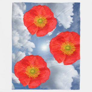 Nur ein Poppy Blossom + Ihr Text & Ideen Fleecedecke