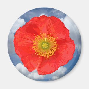 Nur ein Poppy Blossom + Ihr Text & Ideen Magnet