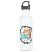 Nur ein Programmierer, der Katzen Liebe Edelstahlflasche (Vorderseite)