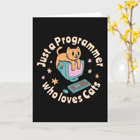 Nur ein Programmierer, der Katzen Liebe Karte (Gelbe Blume)