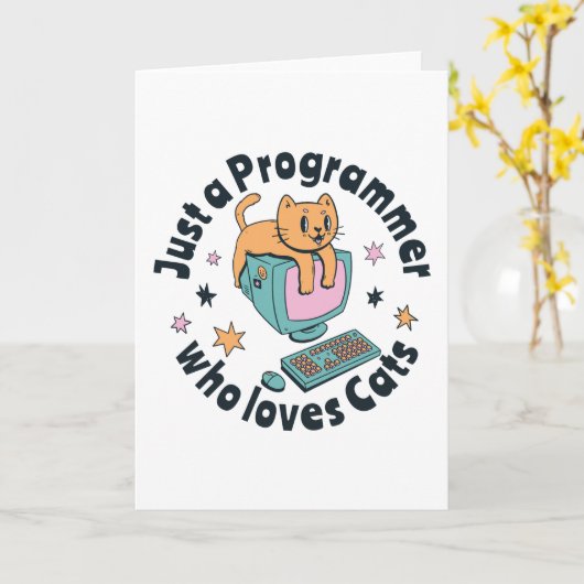 Nur ein Programmierer, der Katzen Liebe Karte (Gelbe Blume)