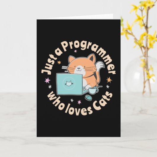 Nur ein Programmierer, der Katzen Liebe Karte (Gelbe Blume)