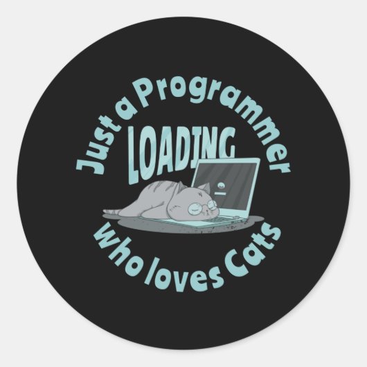 Nur ein Programmierer, der Katzen Liebe Runder Aufkleber (Vorderseite)