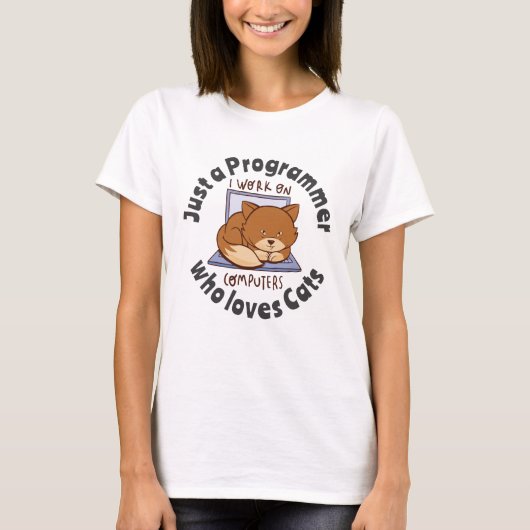 Nur ein Programmierer, der Katzen Liebe T-Shirt (Vorderseite)