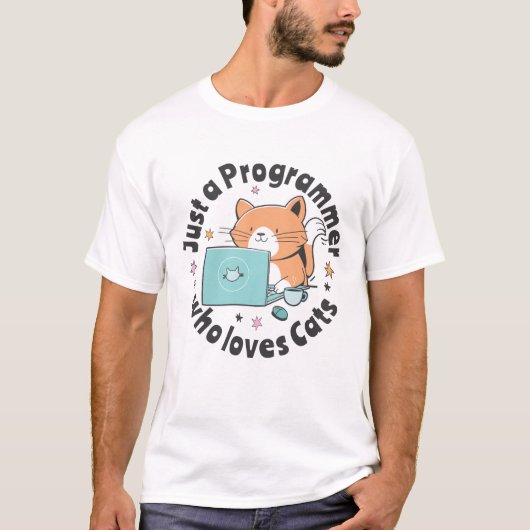 Nur ein Programmierer, der Katzen Liebe T-Shirt (Vorderseite)
