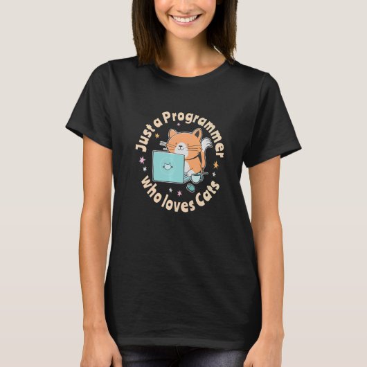 Nur ein Programmierer, der Katzen und Computer lie T-Shirt (Vorderseite)