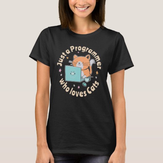 Nur ein Programmierer, der Katzen und Computer Lie T-Shirt (Vorderseite)