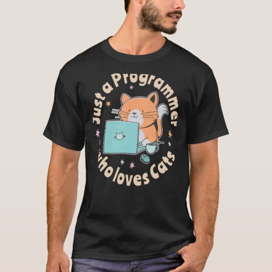 Nur ein Programmierer, der Katzen und Computer Lie T-Shirt (Vorderseite)