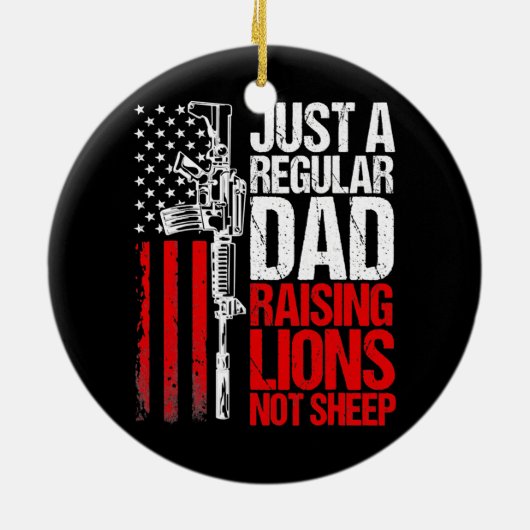 Nur ein regelmäßiger Vater, der Löwen zum US-Patri Keramik Ornament (Hinten)