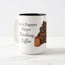 Nur ein schicker Flusspferd, das Kaffee trinkt - L