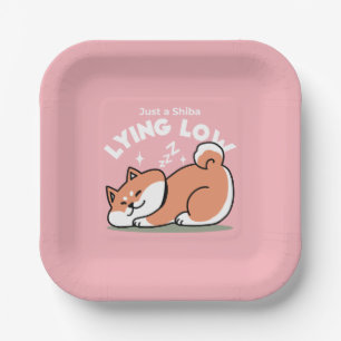 Nur ein Shiba, der niedrig fliegt: Niedliches Shib Pappteller