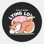 Nur ein Shiba, der niedrig fliegt: Niedliches Shib Runder Aufkleber (Vorderseite)