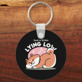 Nur ein Shiba, der niedrig fliegt: Niedliches Shib Schlüsselanhänger (Rückseite)