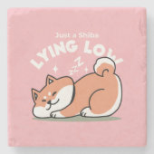 Nur ein Shiba, der niedrig fliegt: Niedliches Shib Steinuntersetzer (Vorderseite)
