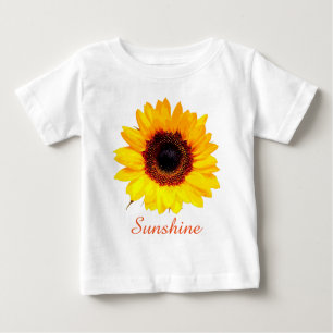 Nur ein Sonnenblumen-Blossom + Ihr Text und Ihre I Baby T-shirt
