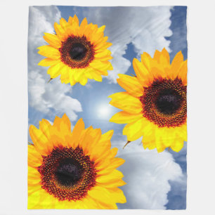 Nur ein Sonnenblumen-Blossom + Ihr Text und Ihre I Fleecedecke