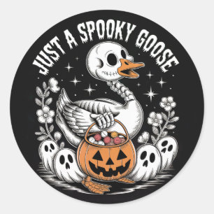 Nur ein spooky Goose Halloween-Aufkleber – Cute Fu Runder Aufkleber
