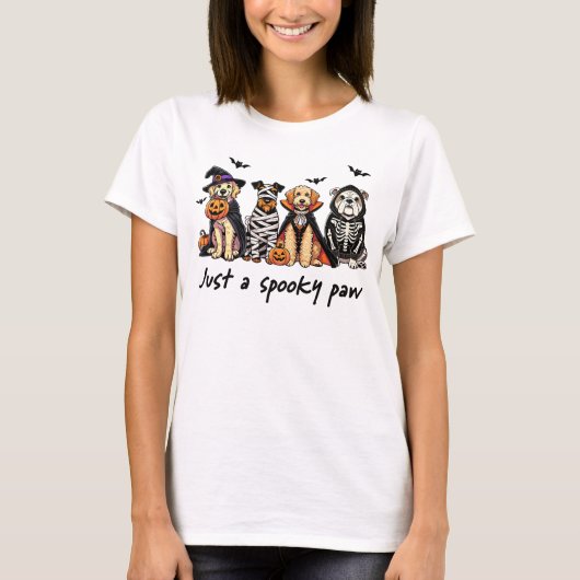 Nur ein Spooky Paw Halloween-Hundeshirt T-Shirt (Vorderseite)