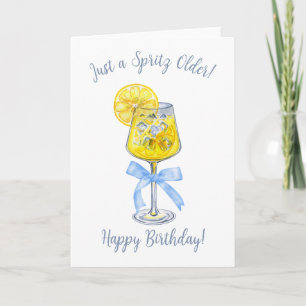 Nur ein Spritz Older Limoncello Watercolor Geburts Karte