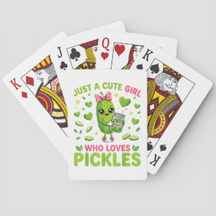 Nur ein süßes Mädchen, das Pickles liebt Spielkarten