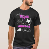 Nur ein Texas-Mädchen in einer Virginia-Welt T-Shirt (Vorderseite)