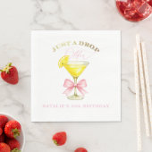 Nur ein Tropfen älter Lemon Drop Pink Bow Geburtst Serviette (Beispiel)