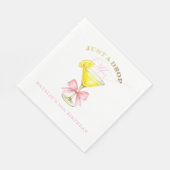 Nur ein Tropfen älter Lemon Drop Pink Bow Geburtst Serviette (Ecke)