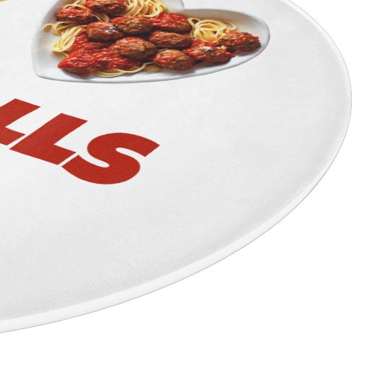 Nur ein Typ, der Fleischbällchen und Nudeln Liebe Schneidebrett (Ecke)