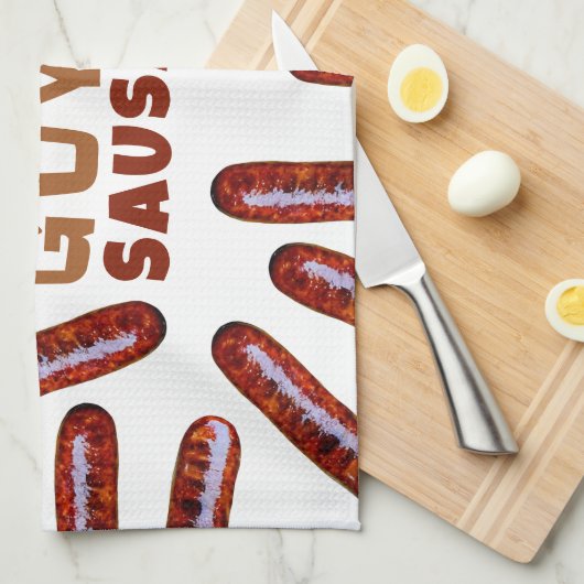 Nur ein Typ, der Lieben Würstchen Küche Handtuch (Viertel Falte)
