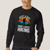 Nur ein Typ, der Wandern liebt Retro Sweatshirt (Vorderseite)