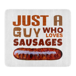 Nur ein Typ, der Würstchen Liebe Schneidebrett