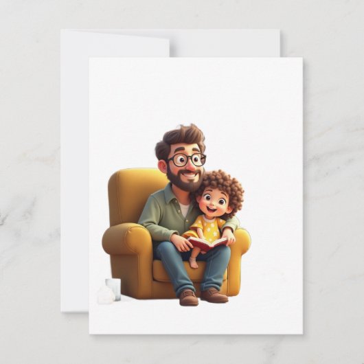 Nur ein Vater, der immer unterstützt Einladung (Vorderseite)