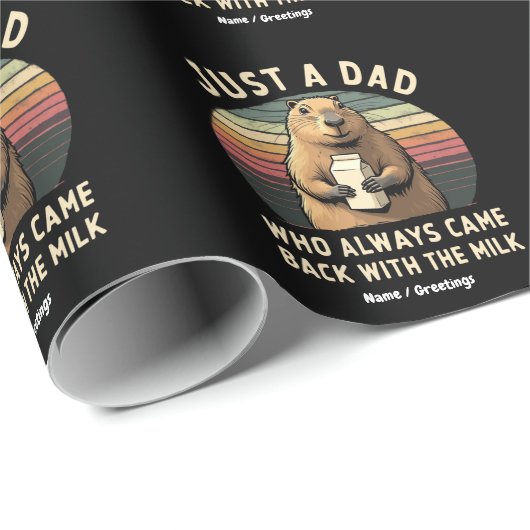 Nur ein Vater, der immer wieder mit der Milch zurü Geschenkpapier (Rolleneckpunkt)