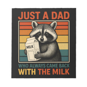 Nur ein Vater, der immer wieder mit der Milch zurü Notizblock