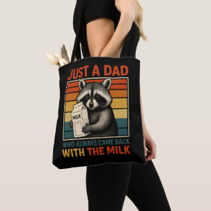 Nur ein Vater, der immer wieder mit der Milch zurü Tasche