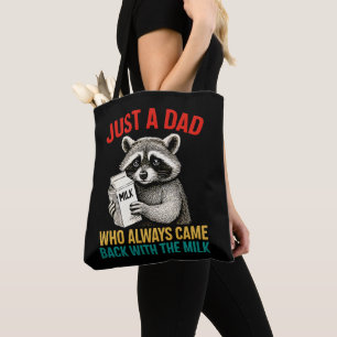 Nur ein Vater, der immer wieder mit der Milch zurü Tasche