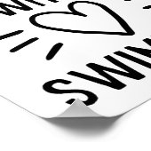 Nur ein verrücktes Mädchen, das Lieben schwimmen. Poster (Ecke)