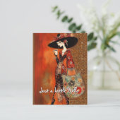 Nur ein wenig hallo Kaffee und Handtasche Postkarte (Stehend Vorderseite)