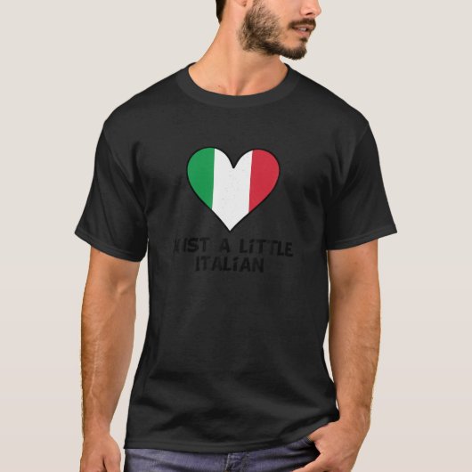 Nur ein wenig italienische Flagge Herz Funny Itali T-Shirt (Vorderseite)