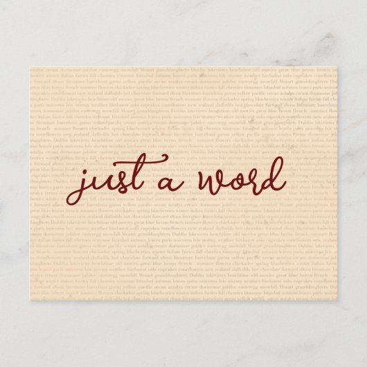 Nur ein Wort Postkarte (Vorderseite)