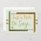 Nur eine Anmerkung, die goldgrün sagt Postkarte (Vorne/Hinten)