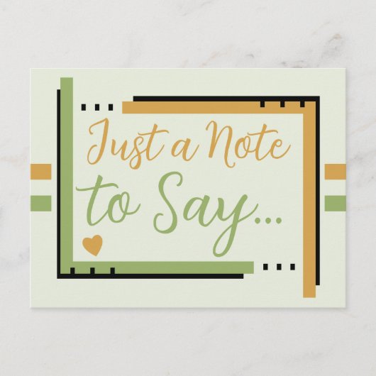 Nur eine Anmerkung, die goldgrün sagt Postkarte (Vorderseite)