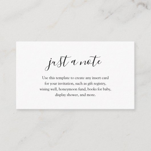 Nur eine Babydusche Begleitkarte (Vorderseite)