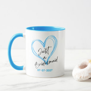 Nur eine Brautjungfer Blau Gezeichnete Kritzel Her Tasse