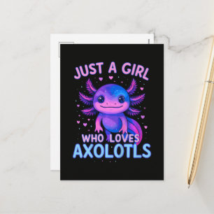Nur eine die Axolotl liebt Feiertagspostkarte