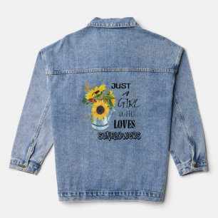 Nur eine, die Sonnenblumen Lieben Jeansjacke