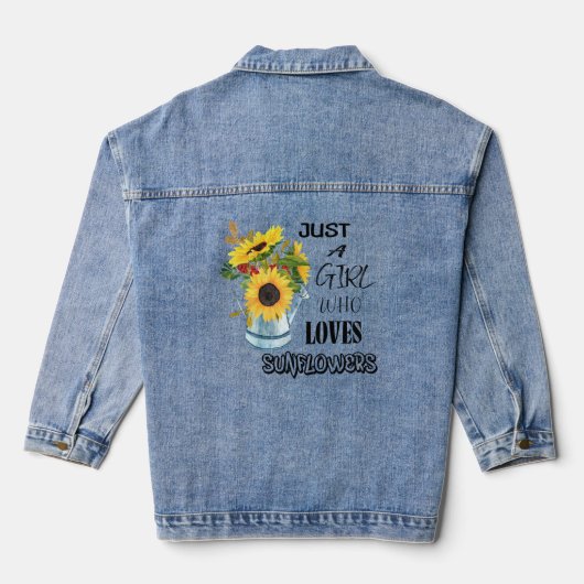 Nur eine, die Sonnenblumen Lieben Jeansjacke (Rückseite)