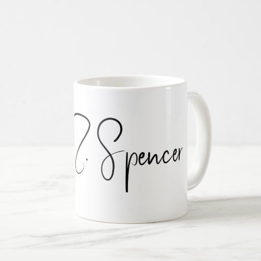 Nur eine einfache weiße Tasse mit Name (VorderseiteRechts)
