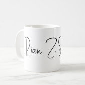 Nur eine einfache weiße Tasse mit Name (Vorderseite Links)